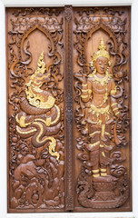 The surface of the wood carving.