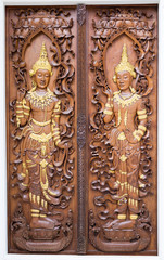 The surface of the wood carving.