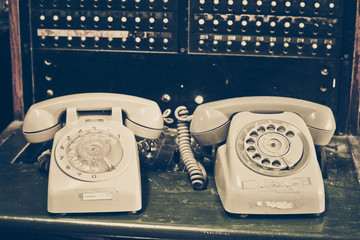 old telephone with switchboard