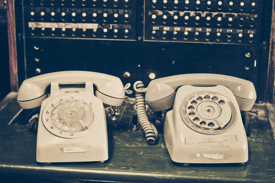 Old Telephone With Switchboard