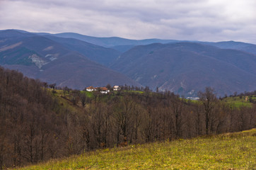 Meadows and hills of Miroc mountain at late autumn