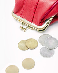 Wallet with coins