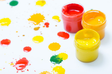 gouache in jars and drops