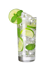 Mojito cocktail isolated on white