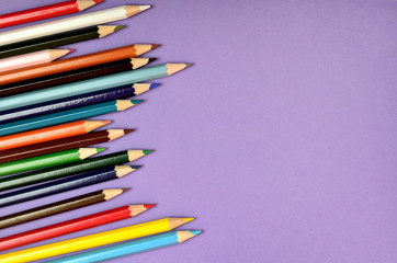 Many colorful pencil
