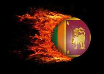 Flag with a trail of fire - Sri Lanka