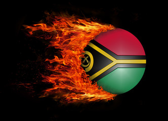 Flag with a trail of fire - Vanuatu