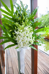Floral arrangement at a wedding ceremony