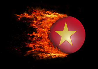 Flag with a trail of fire - Vietnam