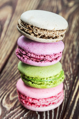 macaroon on a wooden table