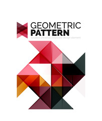Geometric triangle mosaic pattern element isolated on white