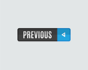 Previous web button flat design, back