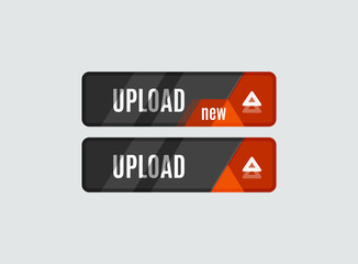 Upload button, futuristic hi-tech UI design