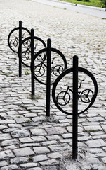 Bicycle parking in the city park