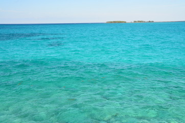 Caribbean Sea.  Cayo Largo.Wild Coast with turquoise sea - Cuba
