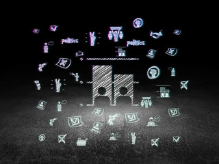 Political concept: Election in grunge dark room