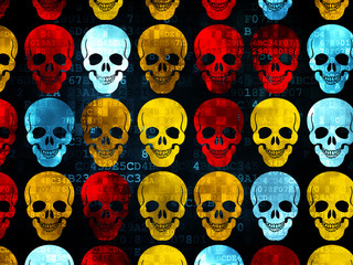 Healthcare concept: Scull icons on Digital background