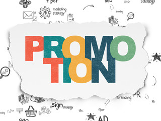 Fototapeta na wymiar Marketing concept: Promotion on Torn Paper background