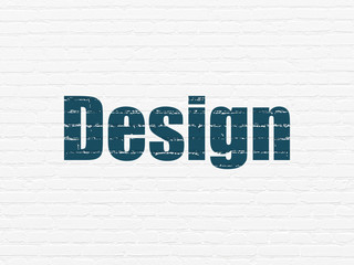 Marketing concept: Design on wall background