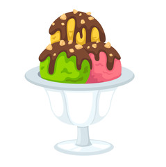 ice cream on white background vector