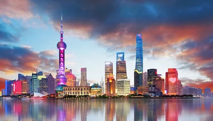 Foto auf Acrylglas Shanghai China - Skyline von Shanghai