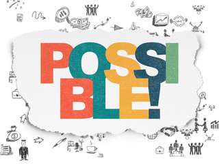 Fototapeta premium Finance concept: Possible! on Torn Paper background