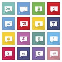 Collection of 16 Business Thought Bubbles Icons