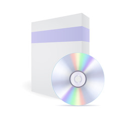 Blank white CD box with compact disc