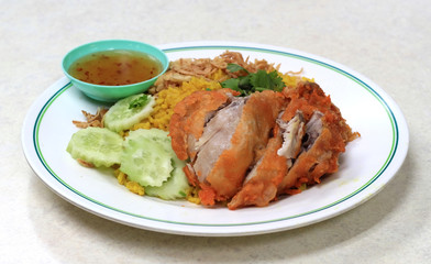 Chicken Biryani with green chutney