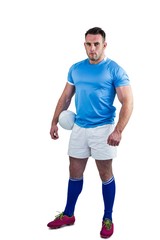 Rugby player looking at camera