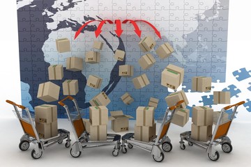 Conception of logistic is in world trade. 3d illustration