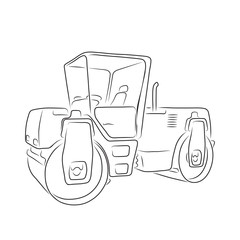 Original road roller, vector illustration  - 89272140