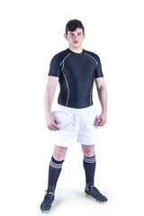 Rugby player holding a rugby ball