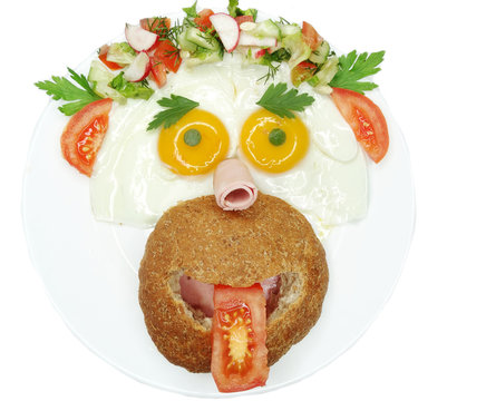 creative egg breakfast for child face form