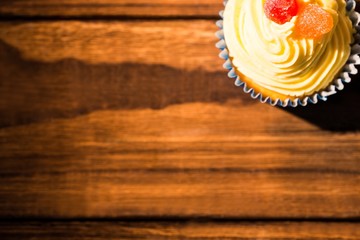 Delicious cupcakes on a table