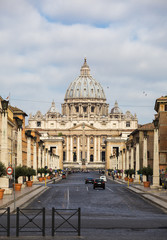 Fototapeta na wymiar view at St. Peter's Basilica in Rome, Italy 