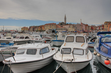 Harbor with boats in Croatia