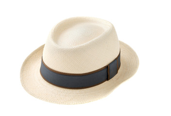 Summer straw hat isolated on white background