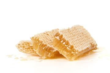 Three slices of honeycomb