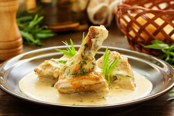Delicious sauteed chicken with tarragon.
