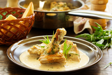 Delicious sauteed chicken with tarragon.