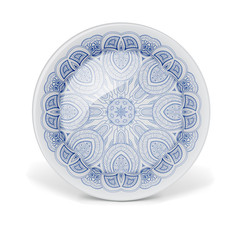 Christmas decorative plate with round lace pattern