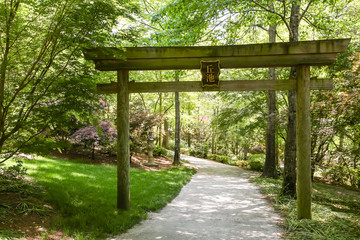 Fototapeta na wymiar Emtramce to Japanese Garden
