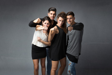 closing fist for a group of persons