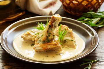 Delicious sauteed chicken with tarragon.