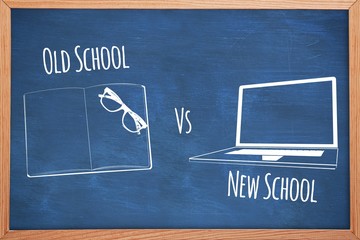 Composite image of old school vs new school