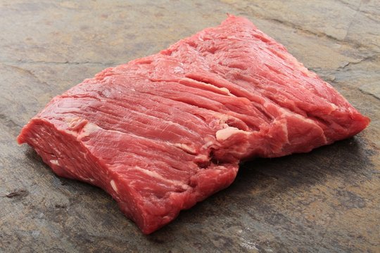 raw uncooked brisket flat iron steak