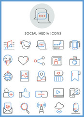 Social media icons set vector design