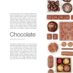 chocolate on white background  
