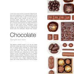 chocolate on white background  